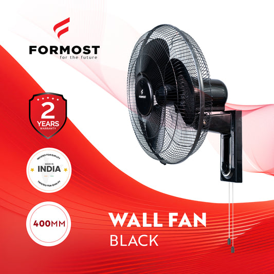 Wall fan with Formost branding on a red and white background