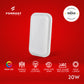 White LED light bulb on a red background with Formost branding and product features.
