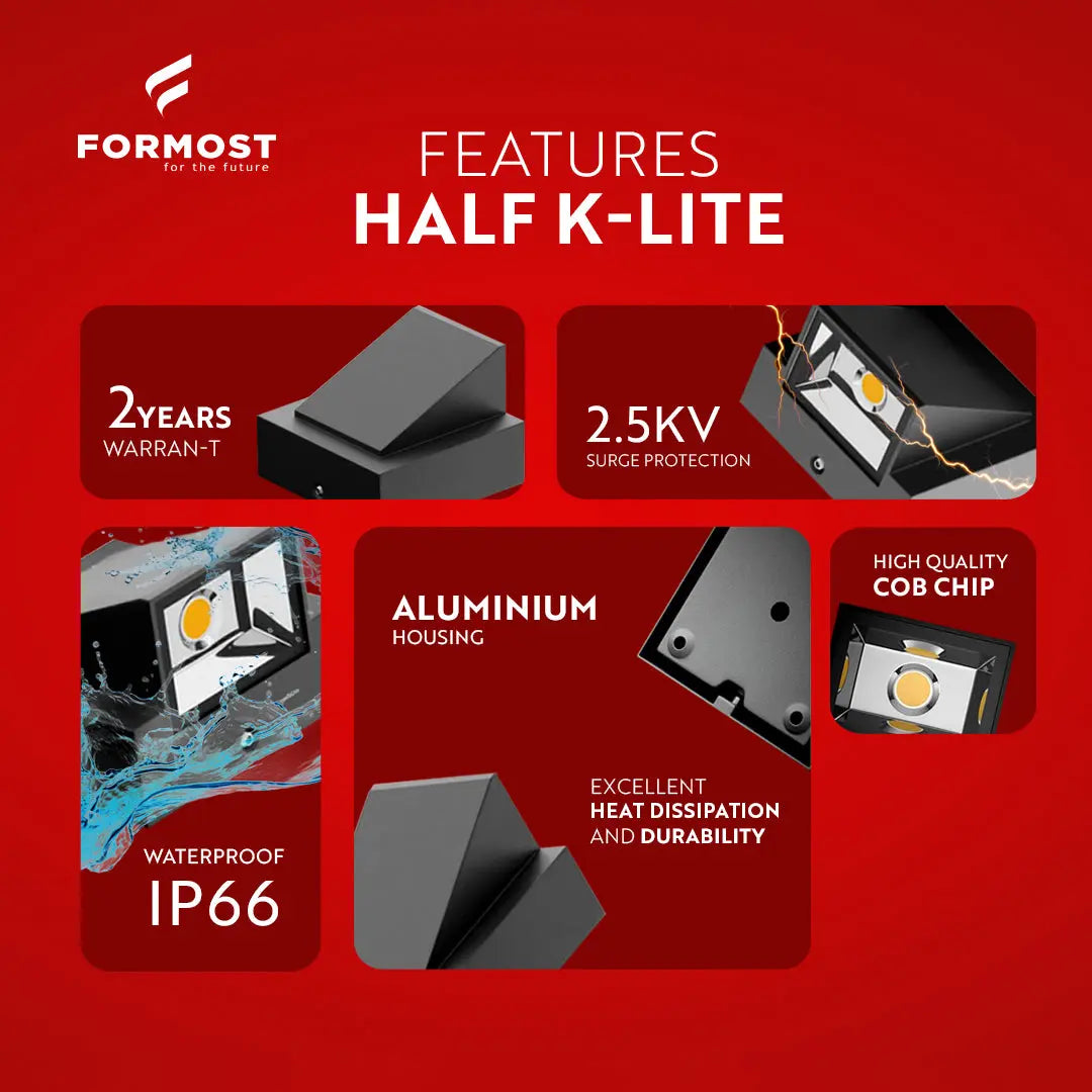 FORMOST Half K Shape LED Wall Light COB Outdoor 3W My Store