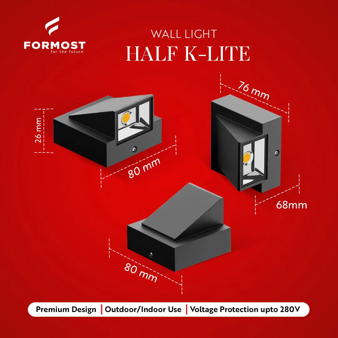 FORMOST Half K Shape LED Wall Light COB Outdoor 3W My Store