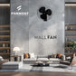 Modern living room with a wall-mounted fan and Formost branding.