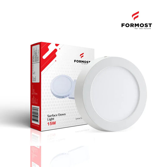 Formost surface down light with packaging on a white background