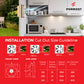 Kitchen setup with Formost air conditioning unit installation cut-out size guideline.