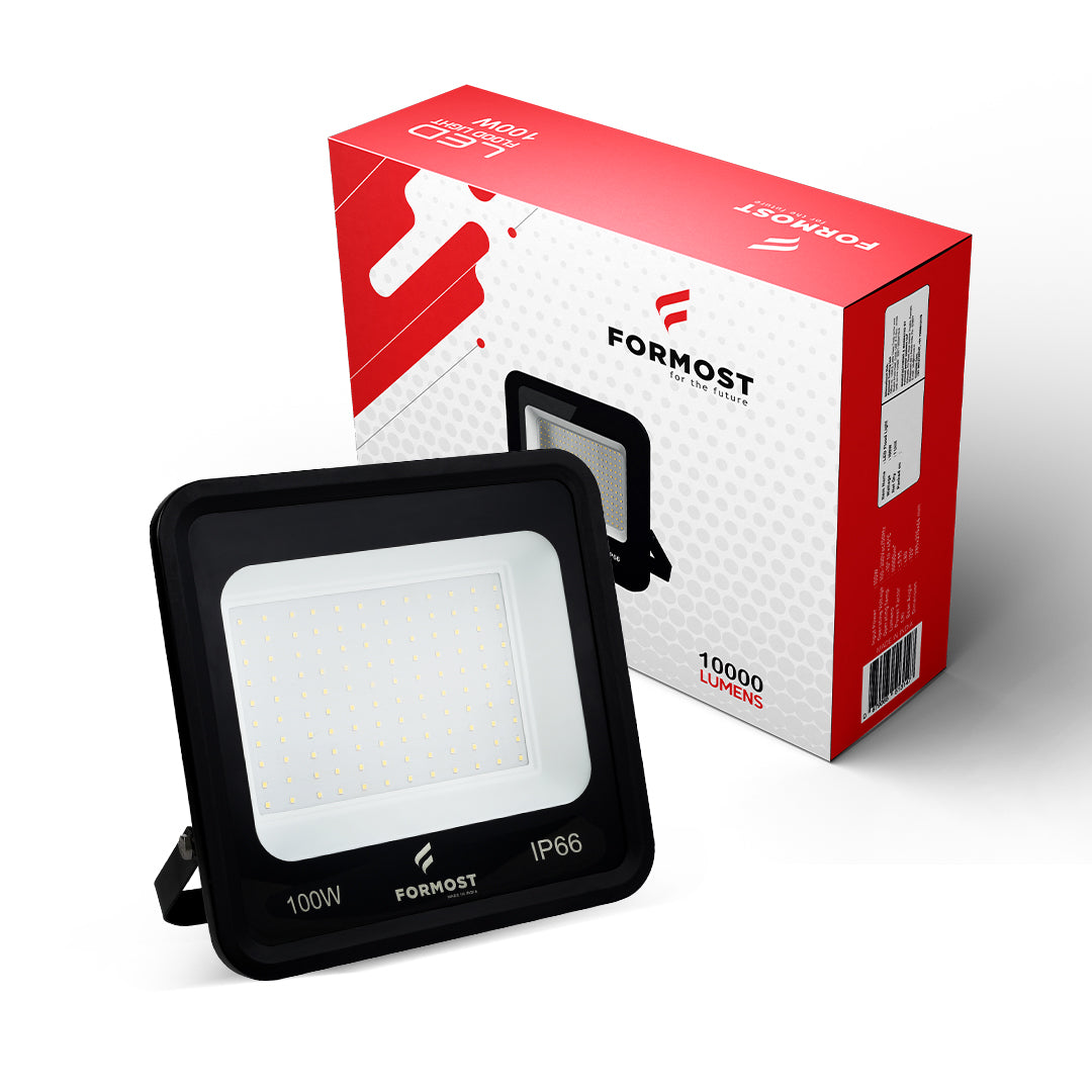 Formost LED flood light with packaging on a white background