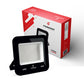Black flood light with Formost branding and a red and white box in the background