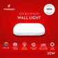 Formost LED bulkhead wall light on a red background with features listed.