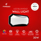 Formost LED bulkhead wall light on a red background with features listed.