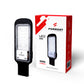 Black LED street light with Formost packaging on a white background