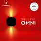 Wall light fixture labeled 'OMNI' with Formost branding on a red background