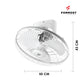 Wall-mounted fan with Formost branding and dimensions on a white background