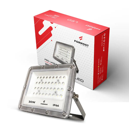 LED floodlight with 'Formost' branding on a white background