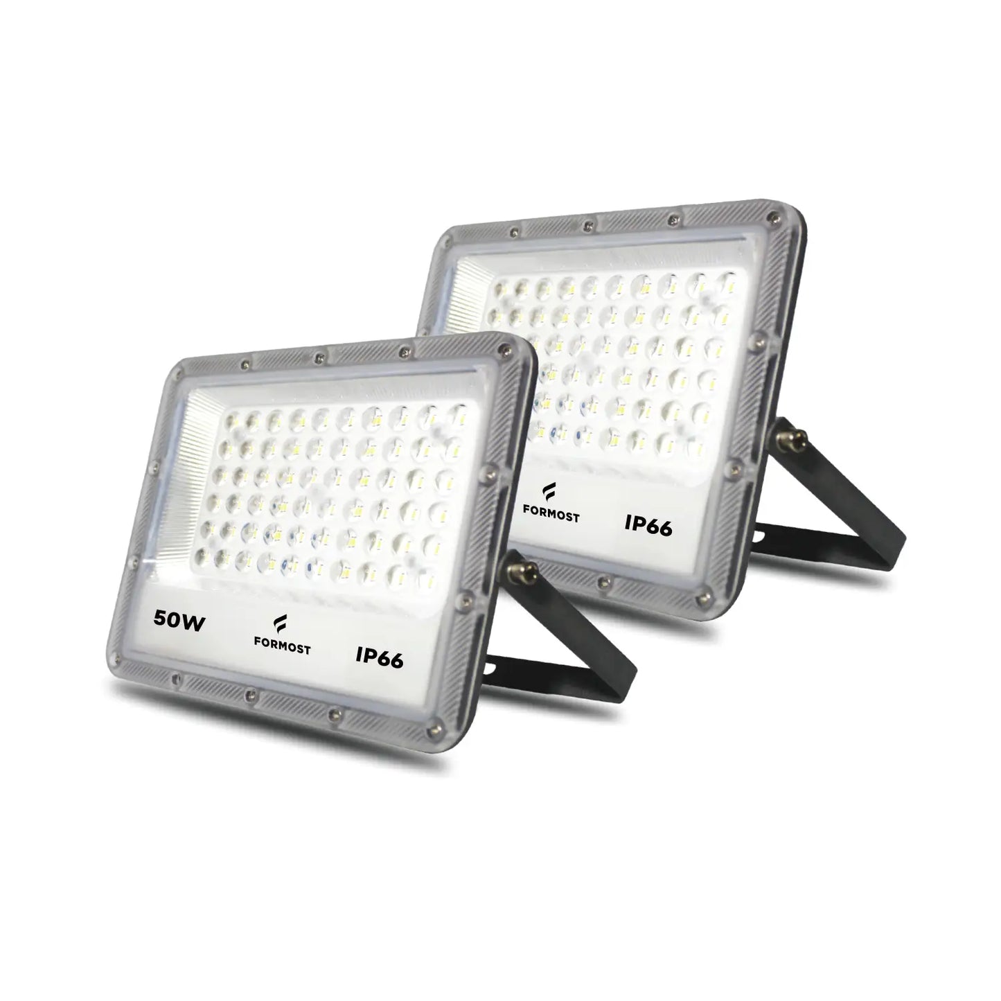 Two LED flood lights with 'Formost' branding on a white background
