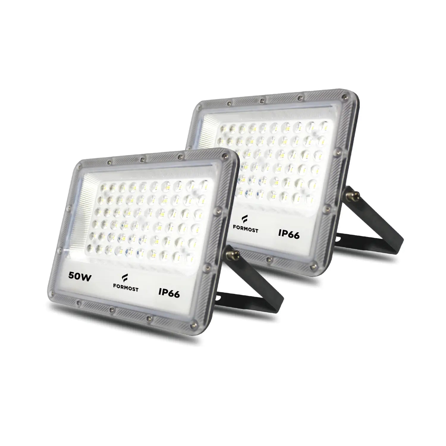 Two LED flood lights with 'Formost' branding on a white background