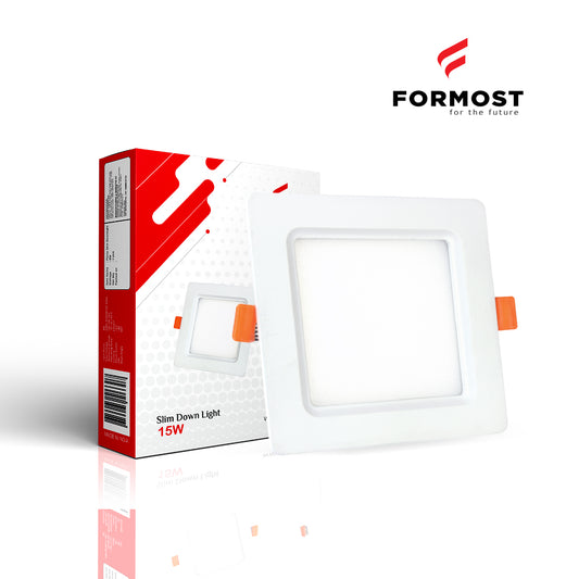 Formost slim down light packaging with light fixture on a white background