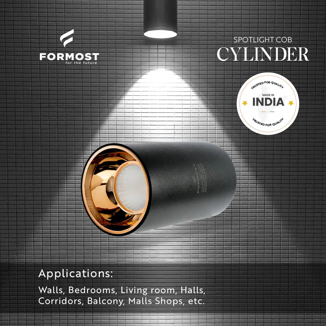 Wall-mounted light fixture with Formost branding on a tiled wall background