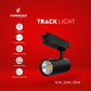 Formost track light on a red background with specifications listed.