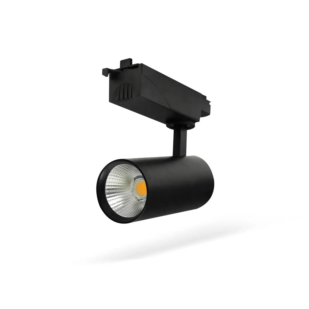 Black track light on a white background