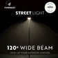 Street light with a wide beam on a black background, featuring Formost branding.