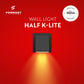 Formost wall light half K-lite on a red background with brand logo and certification badge.