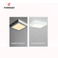 Two square ceiling lights labeled 'Warm White' and 'Clear White' with Formost logo above.