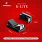 Formost K-Lite wall light with dimensions on a red background