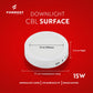Formost downlight CBL surface on a red background with dimensions and features listed.